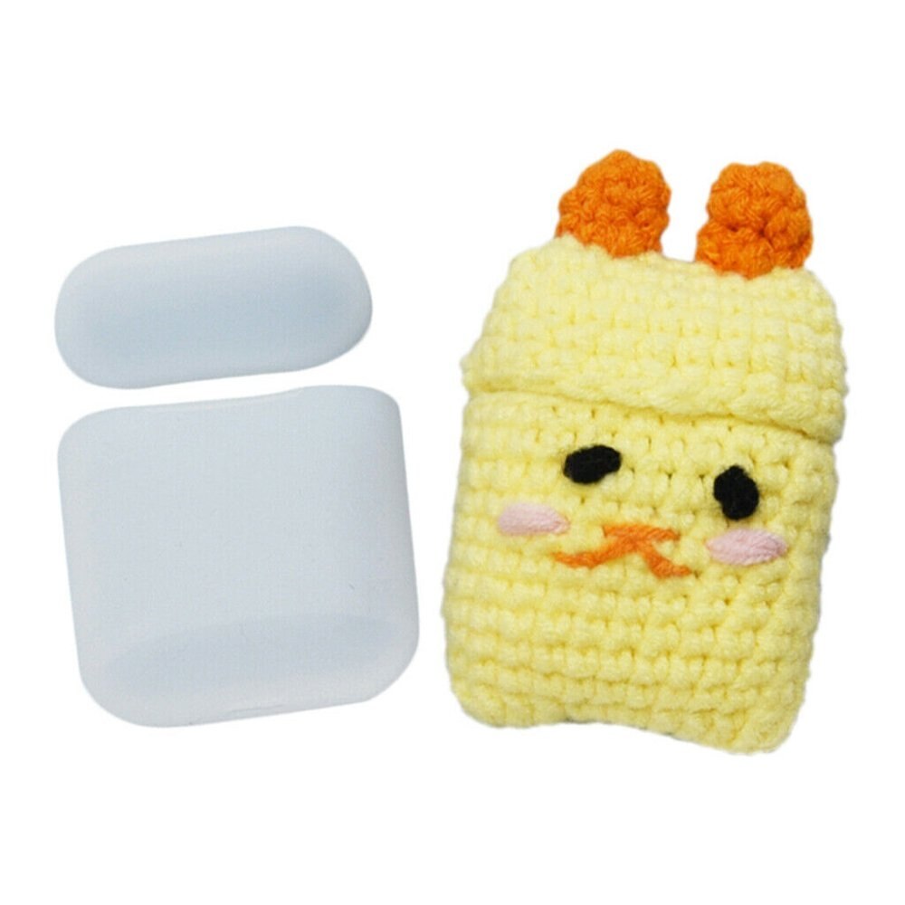 Set Husa Apple AirPods 1gen /2 gen, Silicon + Textil, Chicken