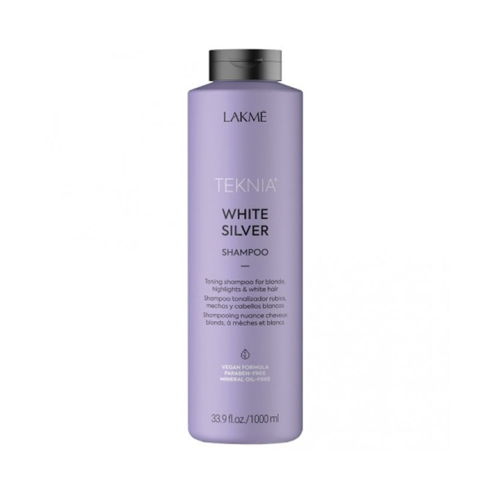 Lakmé Teknia White Silver Shampoo neutralizáló sampon platinaszőke és ősz hajra 1000 ml