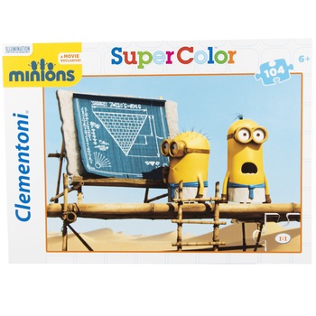 Puzzle Super Color Clementoni, personaje Minions, 104 piese Puzzle Super Color Clementoni, personaje Minions, 104 piese