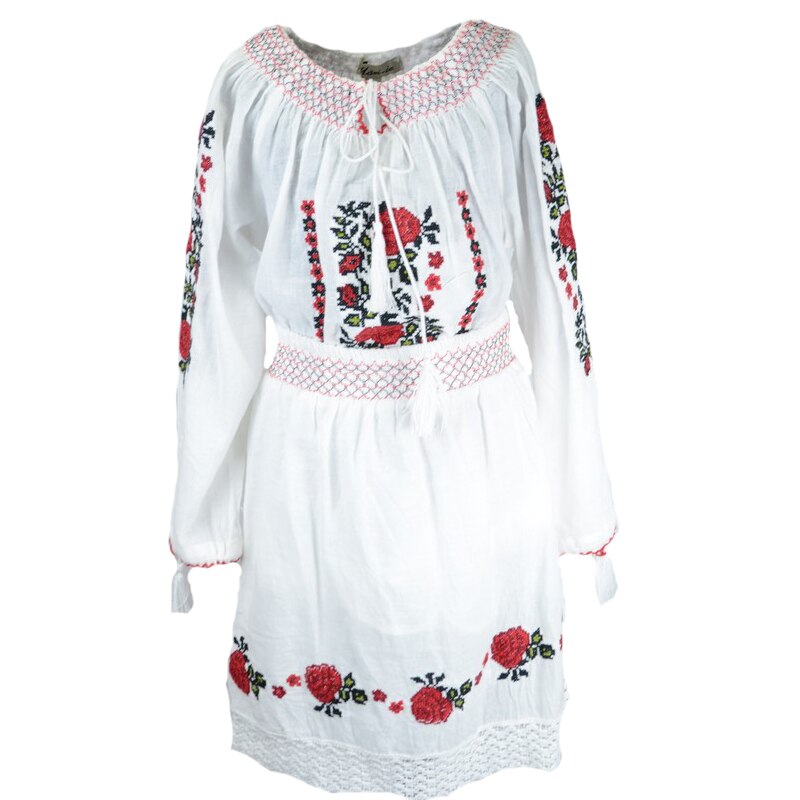 Compleu traditional 2 piese bluza si fusta fete NN V-60, Multicolor, 104