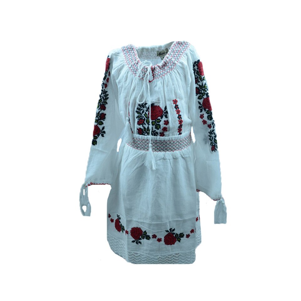 Compleu traditional 2 piese bluza si fusta fetite NN V-60M, Multicolor, 92