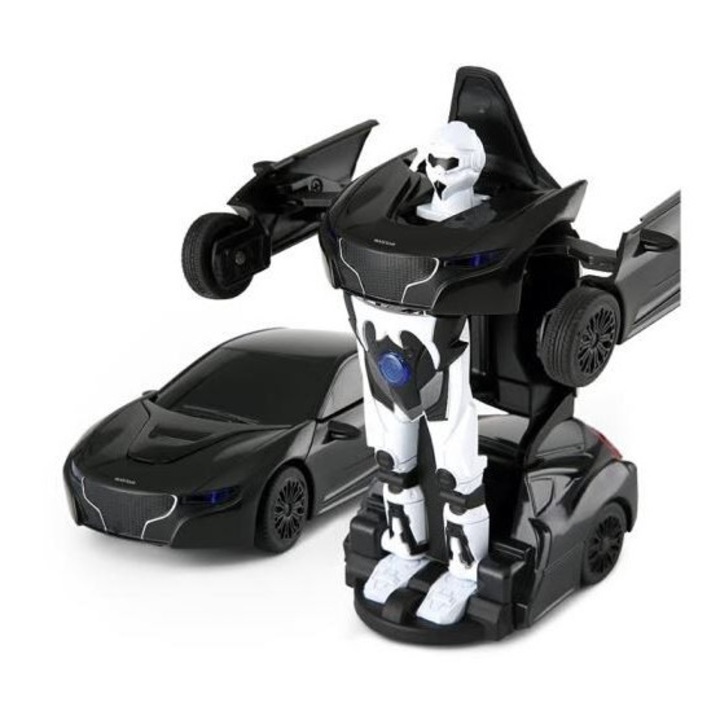 Masina Rastar, Mini transformer Die Cast 1:32 RTR - Alb cu Telecomanda