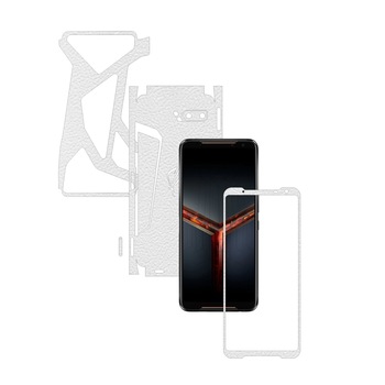 Folie Protectie Carbon Skinz pentru Asus ROG Phone 2 II - Piele Alba 360 Cut, Skin Adeziv Full Body Cover pentru Rama Ecran, Carcasa Spate si Laterale