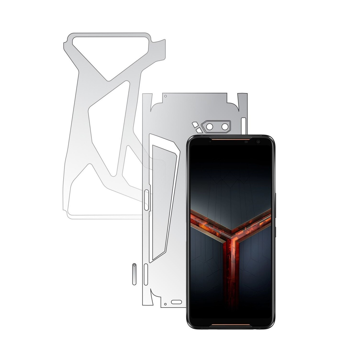 Folie Protectie Spate Invisible Skinz UHD AutoRegeneranta pentru Asus ROG Phone 2 II - Folie Siliconica Ultra-Clear cu taiere 360 Cut pentru Carcasa Spate si Laterale, Skin Adeziv Transparent