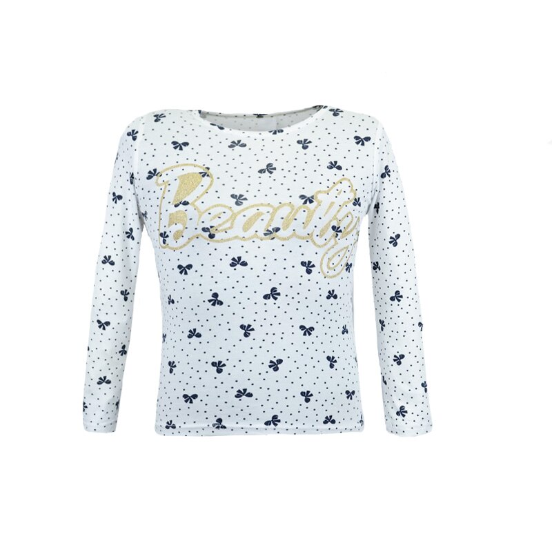 Bluza eleganta cu maneca lunga pentru fete Atut A-7702, Alb, 104