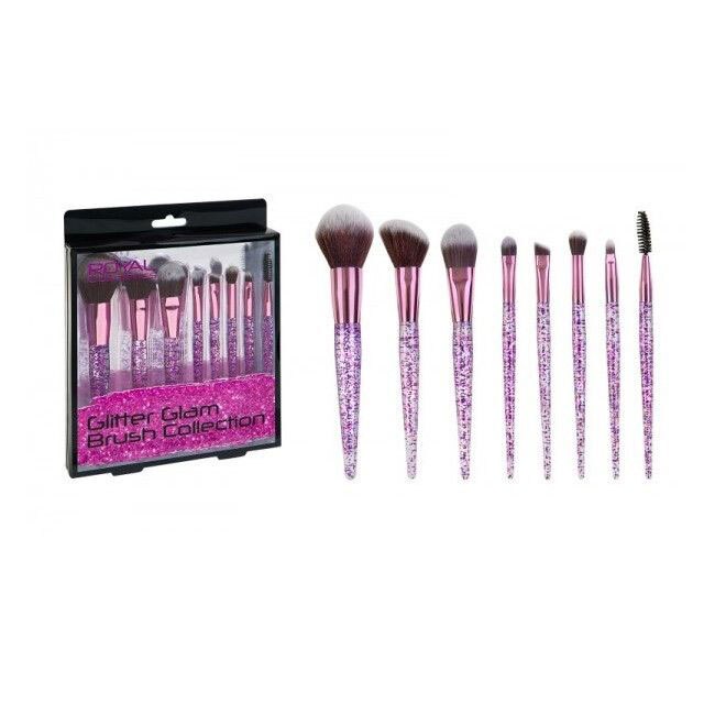 Set de 8 pensule pentru machiaj ROYAL Glitter Glam Brush Collection