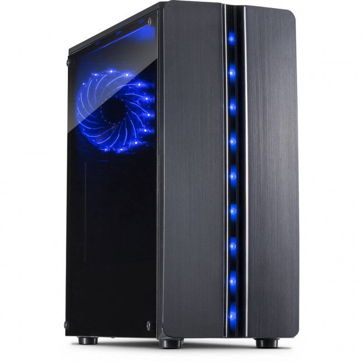 Carcasa Inter-Tech Thunder, Middle Tower, ATX, fara sursa, Black