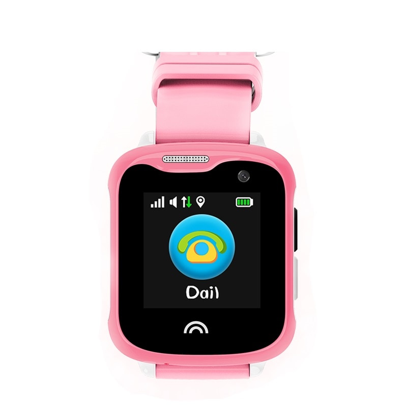 Ceas smartwatch Wonlex KT05 pentru copii cu functie telefon, GPS + LBS + AGPS + WIFI, pedometru, rezistent la apa IP67, buton SOS si monitorizare spion, Roz