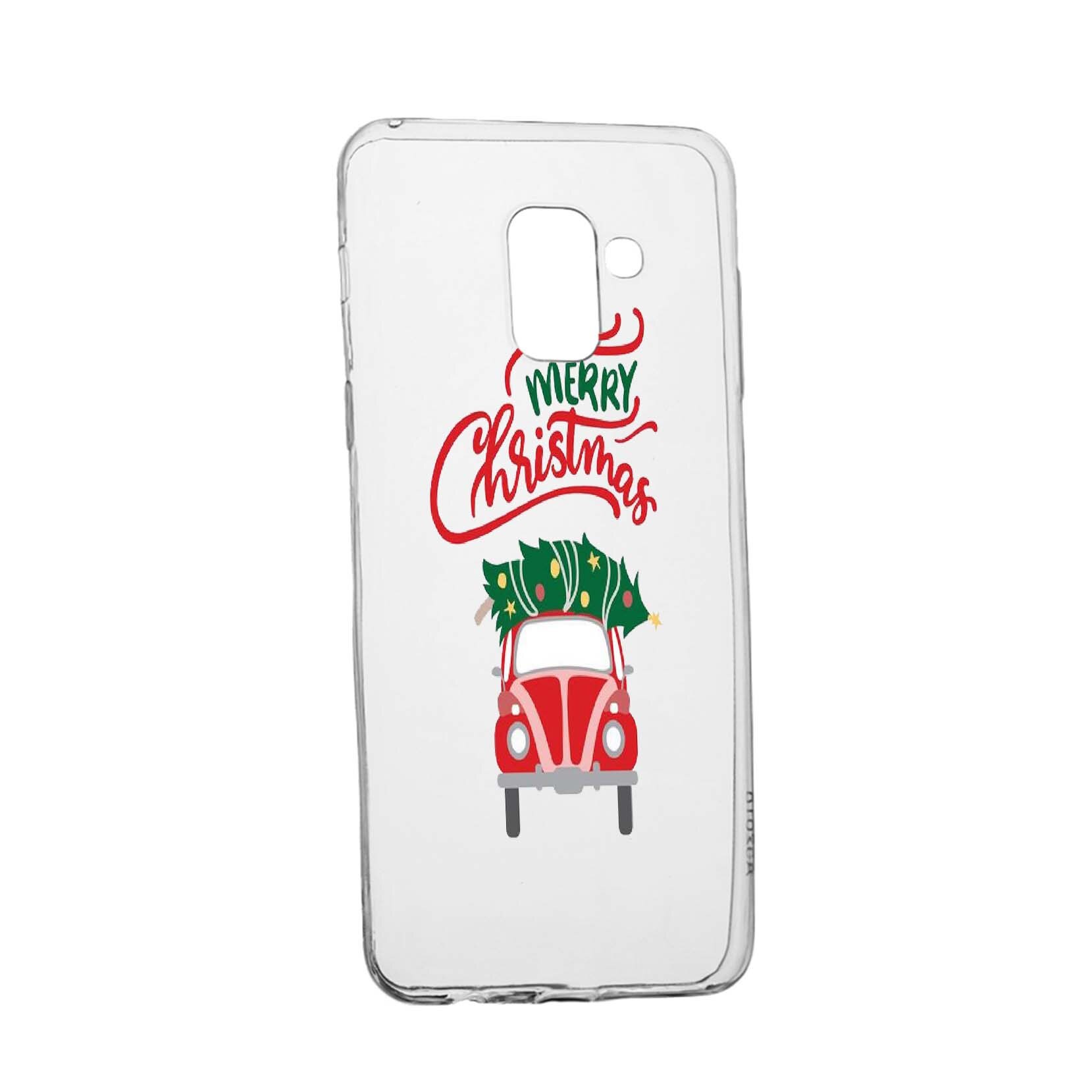 Husa de protectie Merry Xmas pentru Samsung Galaxy Galaxy A6 Plus / J8 2018, rezistenta la uzura, anti-alunecare, din silicon Premium, 357