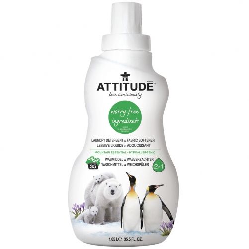 Detergent lichid si balsam de rufe ecologic, 2 in 1, aroma montana, Attitude, 1.05 l