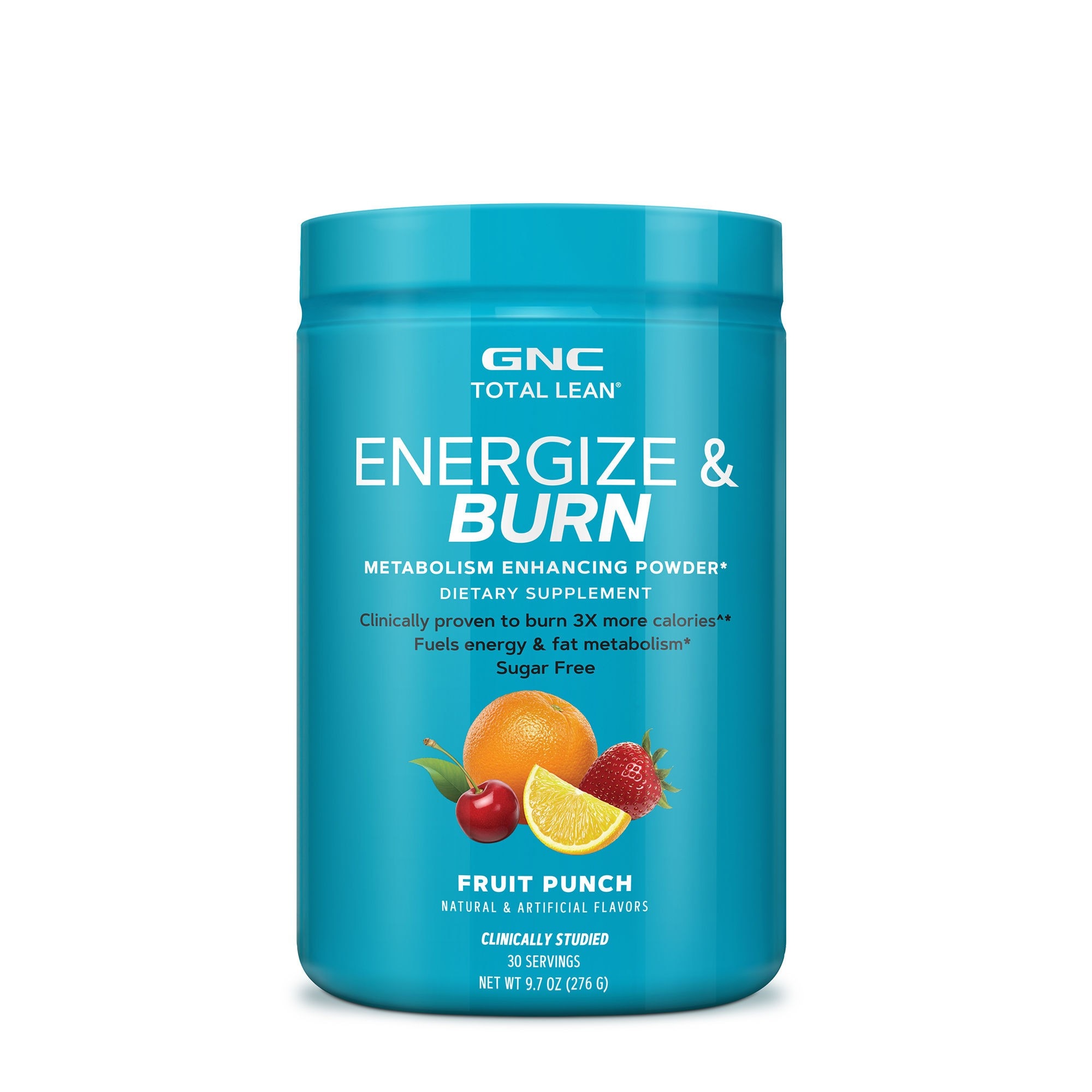 Formula Pentru Accelerarea Metabolismului GNC Total Lean® Energize & Burn, cu Aroma de Punch de Fructe, 276g