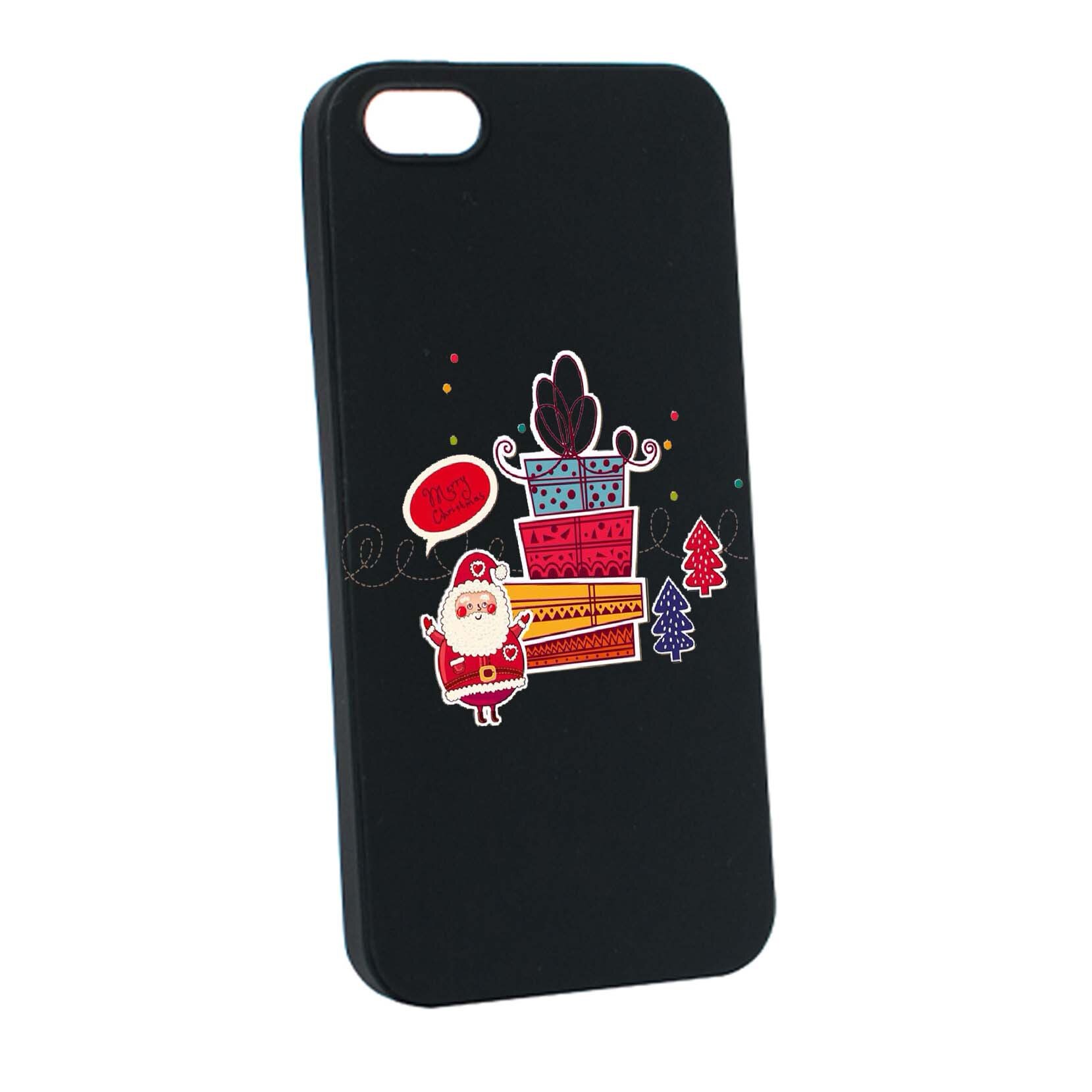 Husa de protectie Craciun, Christmas Gift pentru Apple iPhone SE / 5S / 5, rezistenta la uzura, anti-alunecare, din silicon Premium, B348