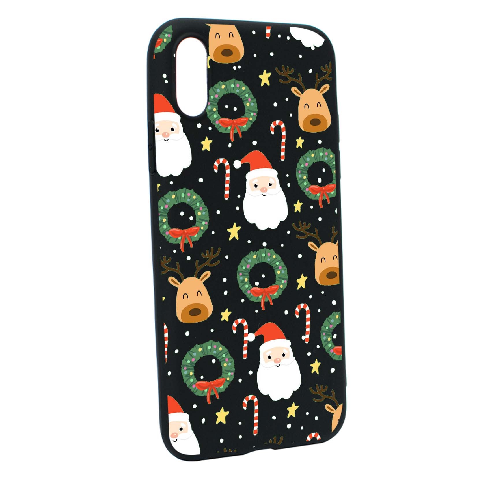 Husa de protectie Craciun, Christmas Happy pentru Apple iPhone XS / X, rezistenta la uzura, anti-alunecare, din silicon Premium, B350