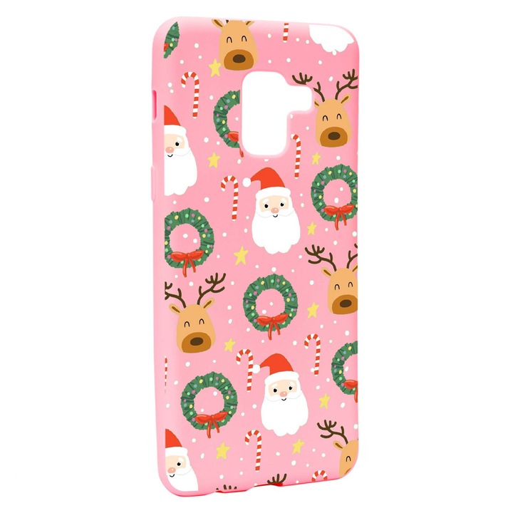 Husa de protectie Craciun, Christmas Happy pentru Samsung Galaxy A5 2018, rezistenta la uzura, anti-alunecare, din silicon Premium, P350