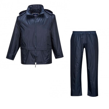 Costum de ploaie Classic, compus din pantaloni si jacheta impermeabila, marimea L Costum de ploaie Classic, compus din pantaloni si jacheta impermeabila, marimea L