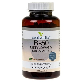 Supliment alimentar Complexul Medverita B-50 metilat B - 120 capsule Supliment alimentar Complexul Medverita B-50 metilat B - 120 capsule