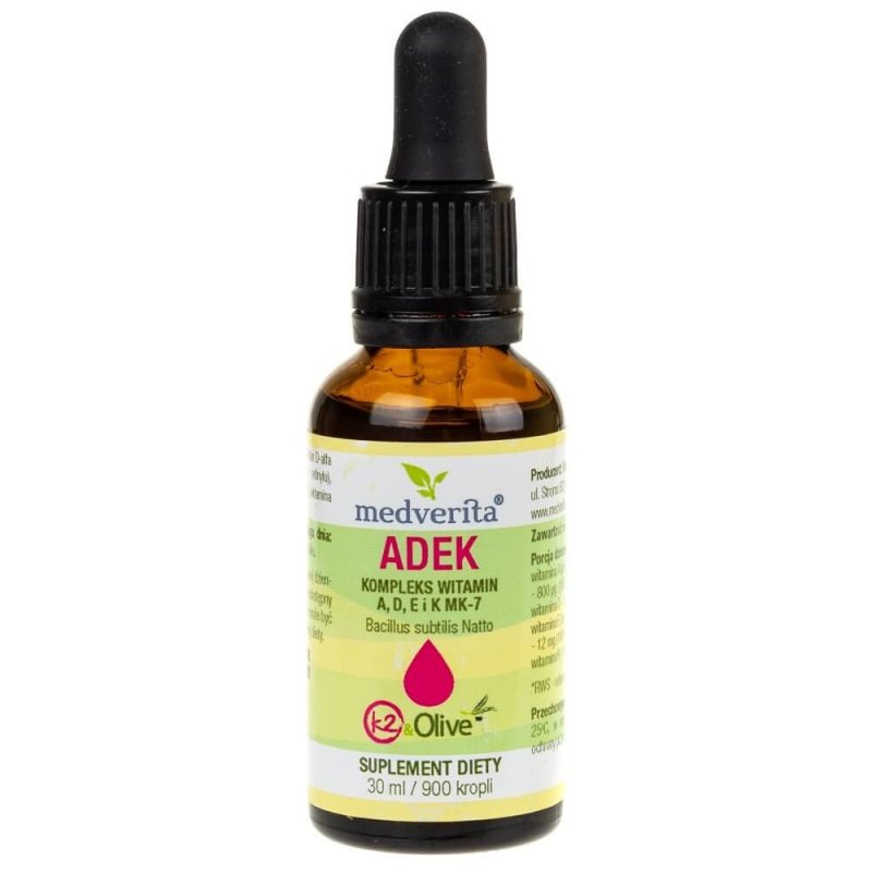Supliment alimentar Complexul Medverita ADEK de vitaminele A, D, E si K MK-7 - 30 ml