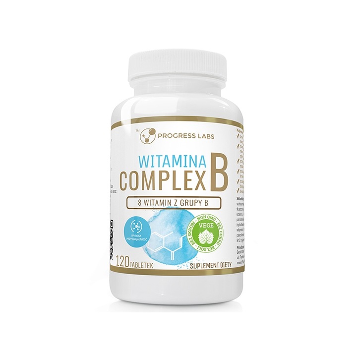 Supliment alimentar Complexul Vitamina B Progress Labs - 120 comprimate