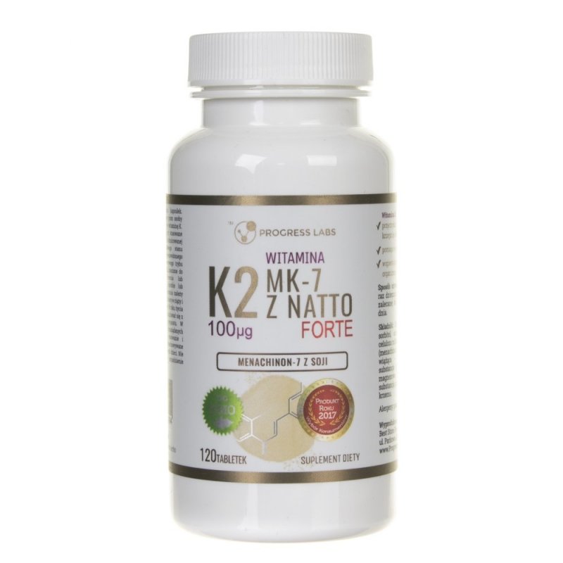 Supliment alimentar Progress Labs Vitamina K2 MK-7 cu Natto 100 mcg - 120 comprimate