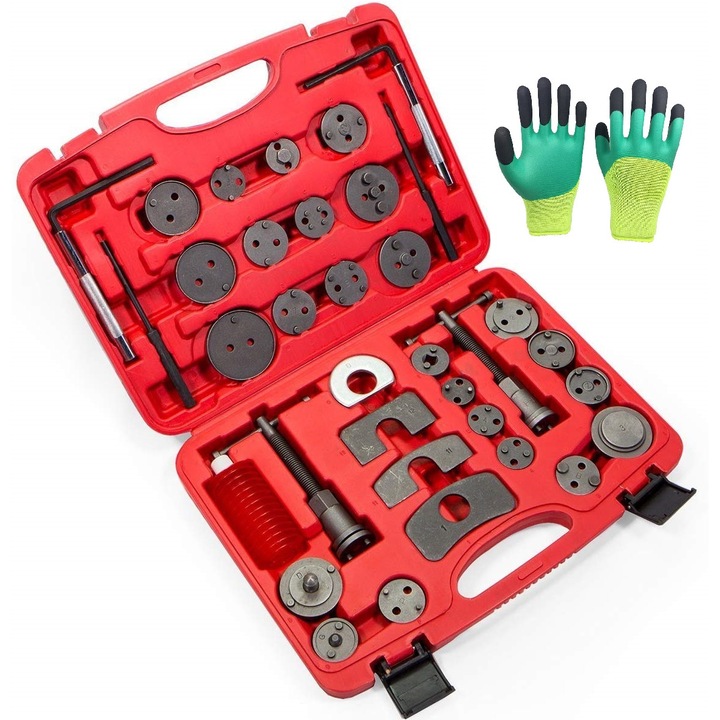 Trusa prese etrieri pentru pistoane de frana 35 buc si o pereche manusi protectie, Danubewd Tools