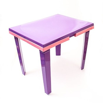 Masuta copii cu sertar special , 60 x 45 x 49 cm , violet cu roz Masuta copii cu sertar special , 60 x 45 x 49 cm , violet cu roz