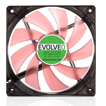 Ventilator carcasa desktop EVOLVEO Fan12-Red, 120x120 mm, viteza 1000 RPM, iluminare LED Ventilator carcasa desktop EVOLVEO Fan12-Red, 120x120 mm, viteza 1000 RPM, iluminare LED