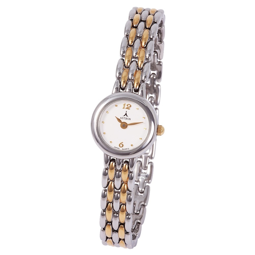 Ceas colier de dama ASTRON, mecanism quartz, bicolor, 20 mm