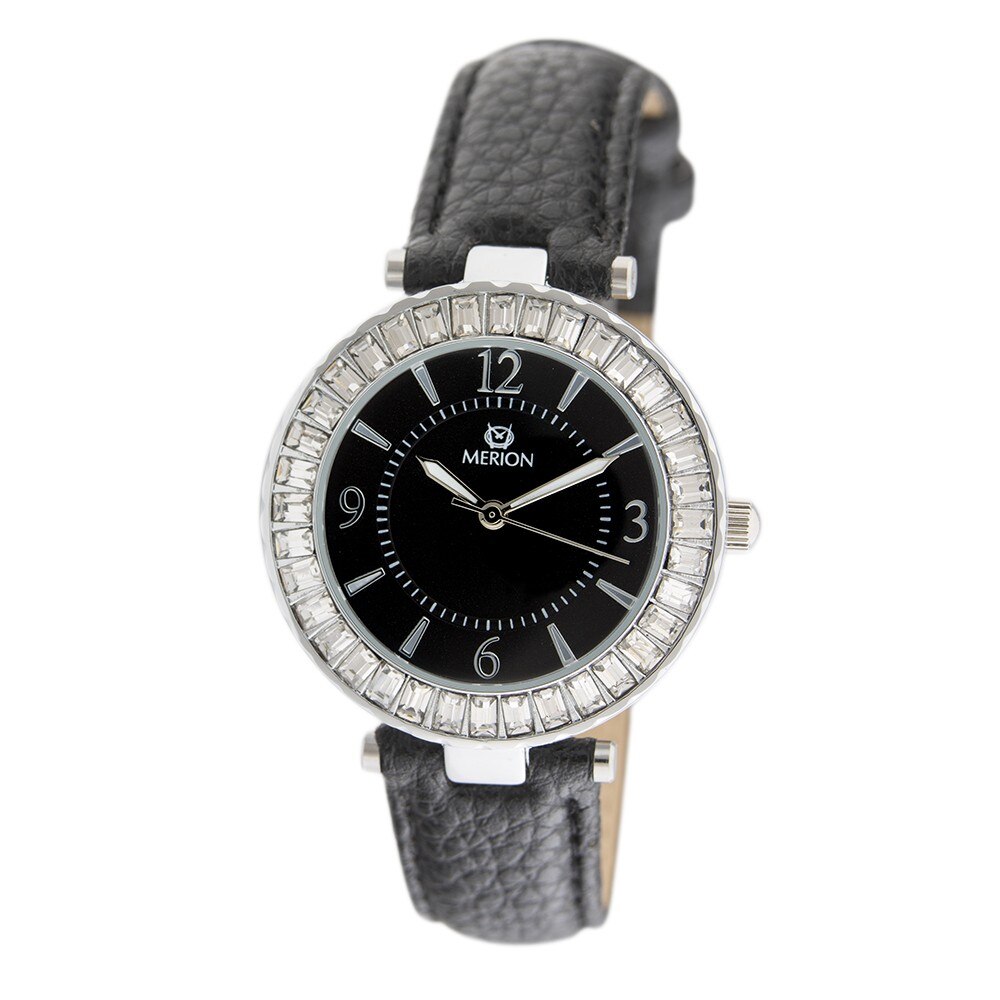 Ceas de dama MERION argintiu, curea piele, 35 mm