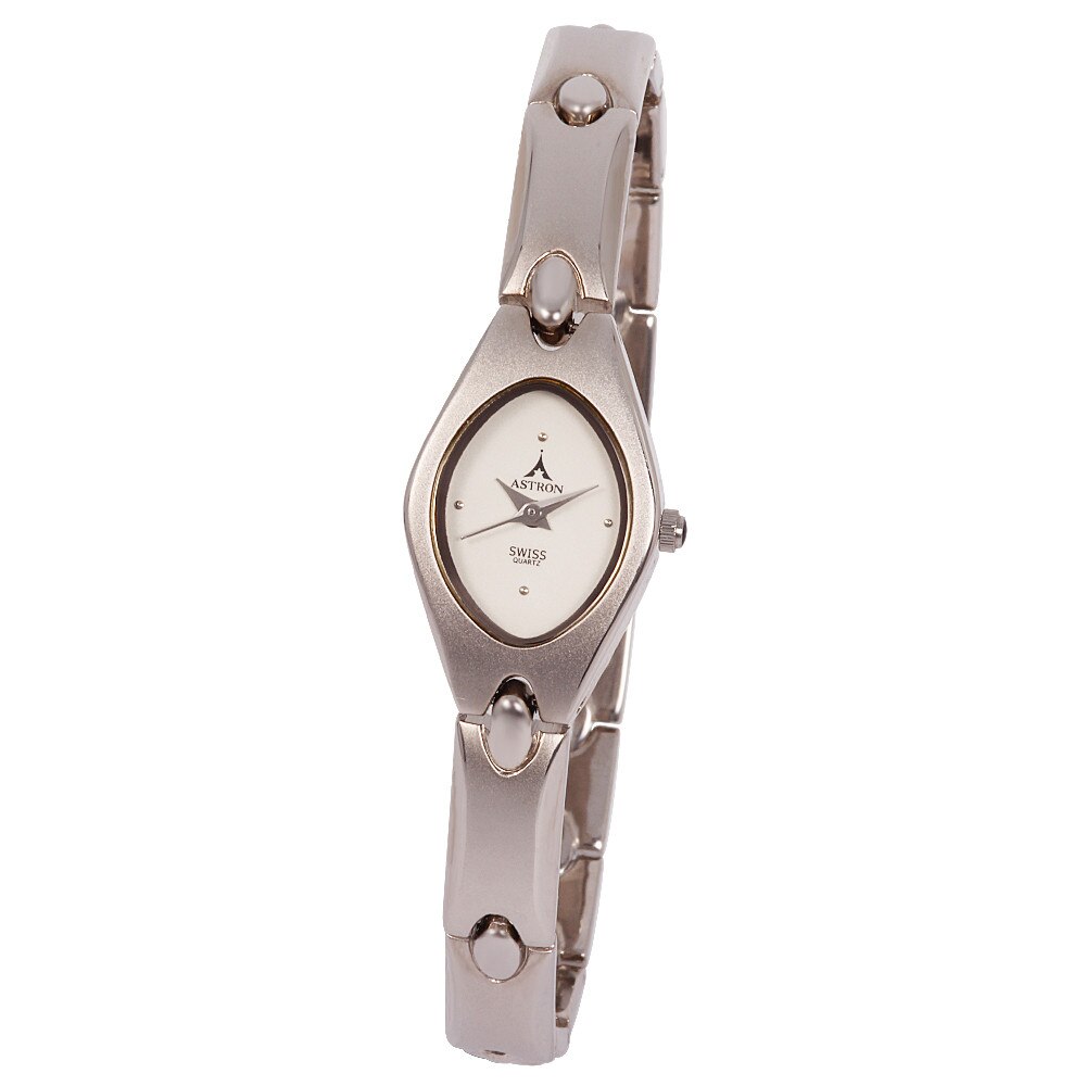 Ceas colier de dama ASTRON, carcasa si bratara argintie, nickel free, 28x16 mm