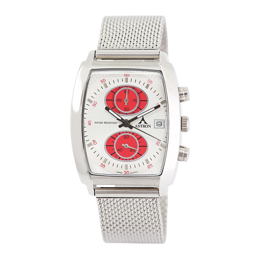 Ceas de dama ASTRON, mecanism quartz, carcasa si bratara argintie, cadran argintiu, 45x34 mm