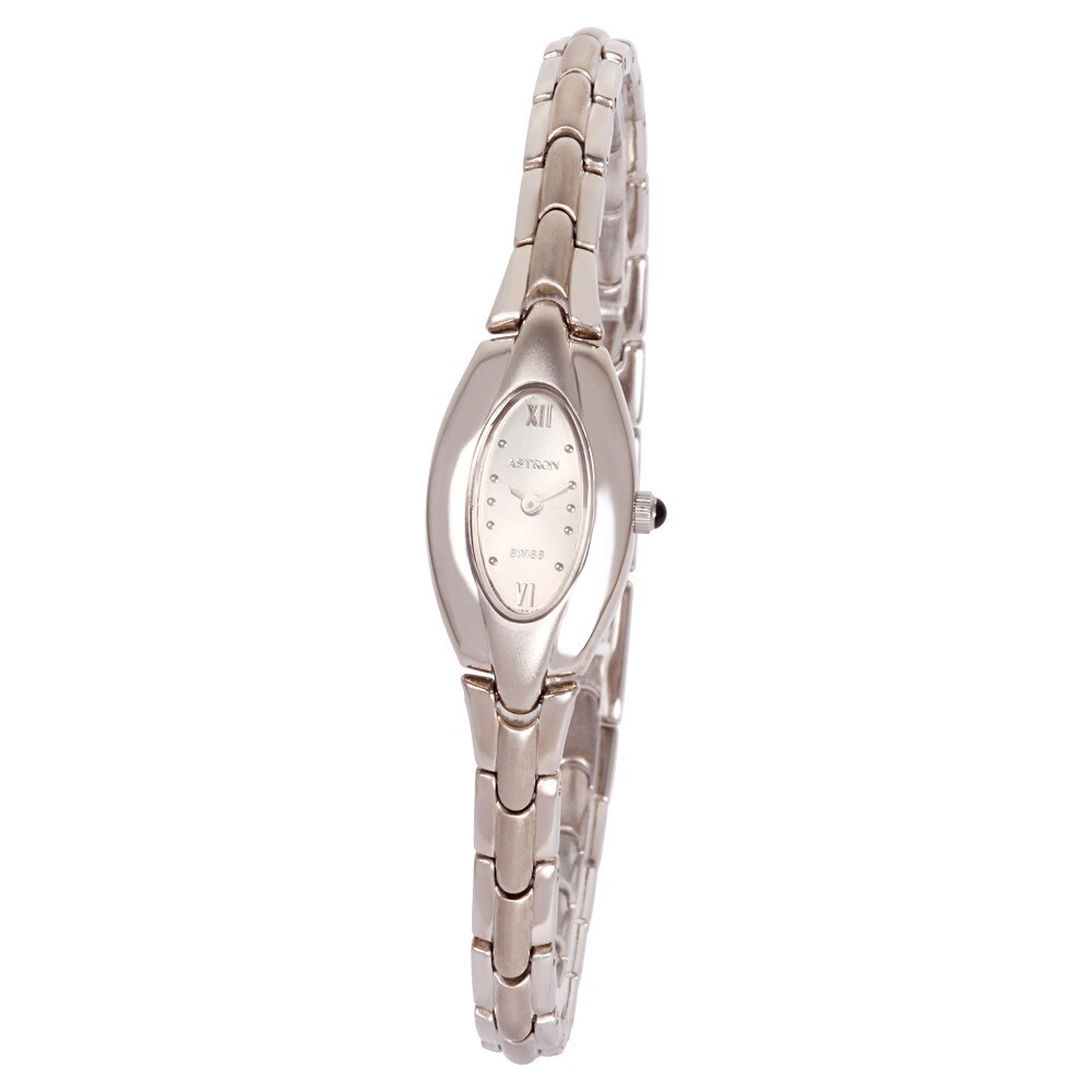 Ceas colier de dama ASTRON, carcasa si bratara argintie, cadran argintiu, 28x14 mm