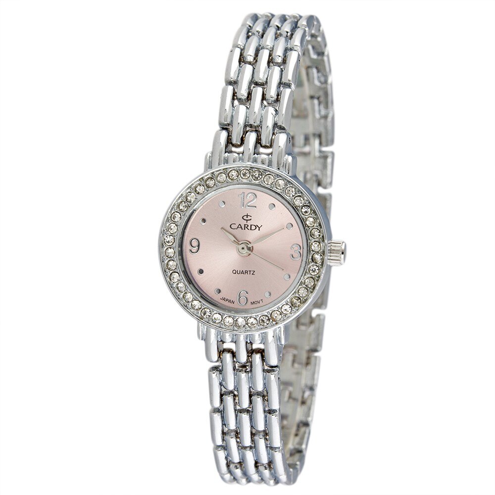 Ceas CARDY colier de dama, argintiu, 23 mm