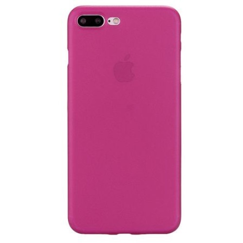 Husa de protectie pentru iPhone 7 Plus, protectie spate, capac de protectie, bumper, Rosu trandafiriu-transparent