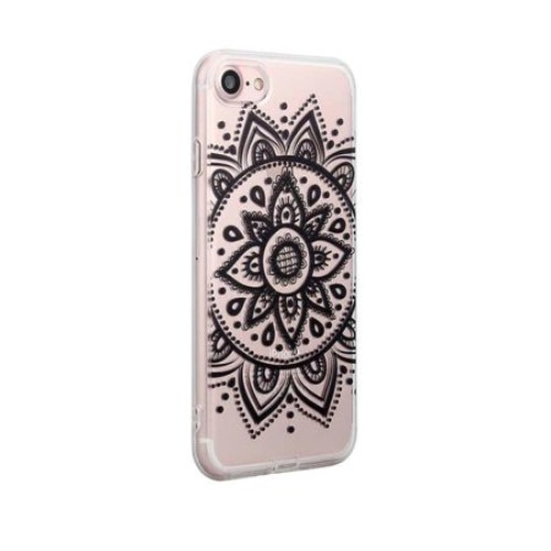 Husa de protectie pentru iPhone 7, protectie spate, bumper, capac de protectie, model floral, Transparent