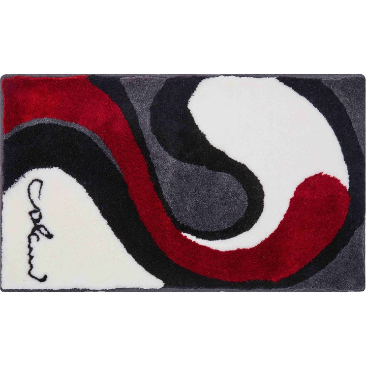 Covoras de baie Colani, Colani 7B, 70 x 120 cm, Alb/Gri
