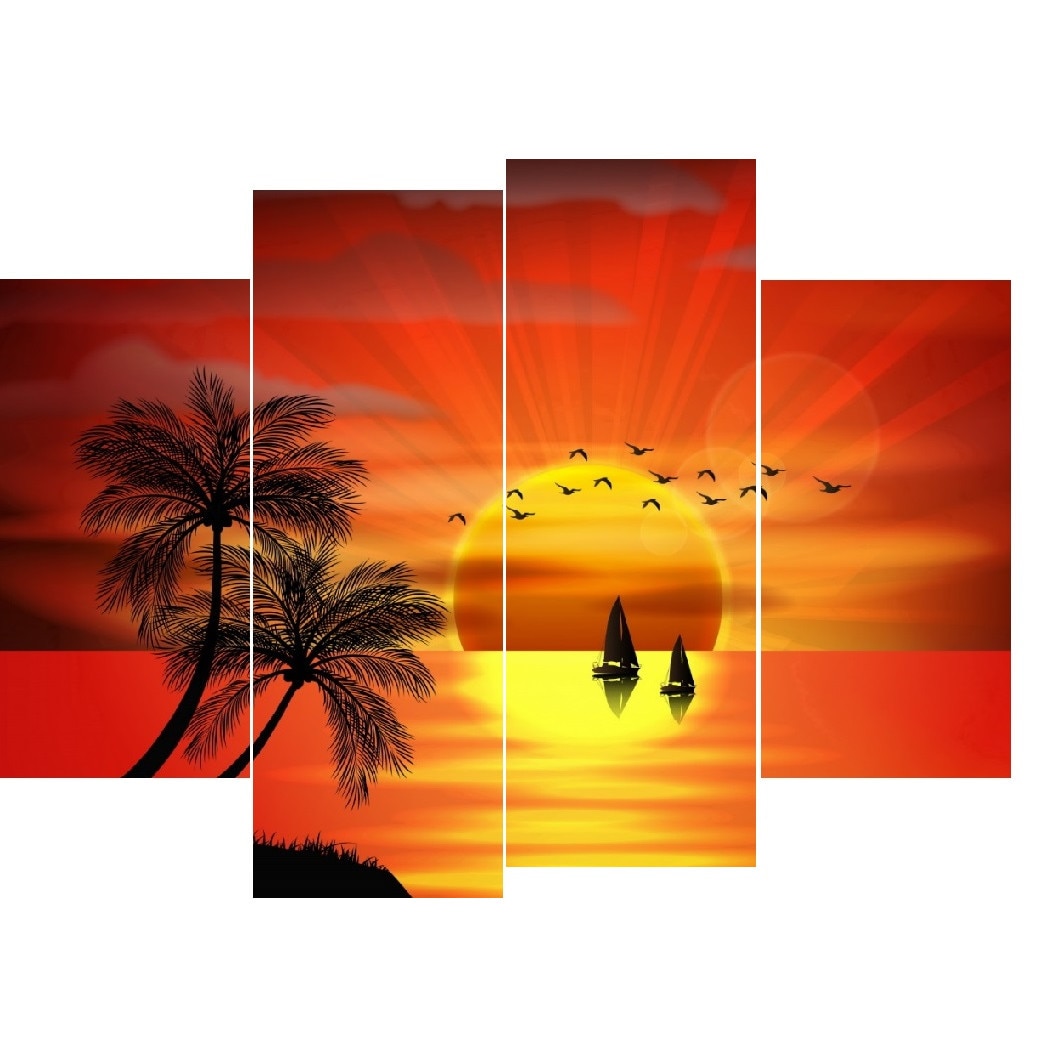 Tablou multicanvas 4 piese Natura 3, (120 x 90 cm)