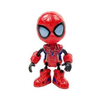 Figurina Spider-man, articulatii mobile, metal, muzica, luminite, sunete, rosu, 13 cm Figurina Spider-man, articulatii mobile, metal, muzica, luminite, sunete, rosu, 13 cm