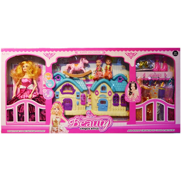 Papusi Beauty Style cu garderoba , casuta si accesorii , Robentoys