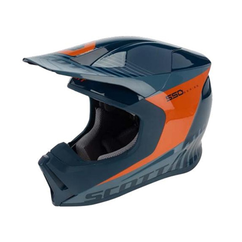 Casca Scott 550 Slash Ece, Culoare Albastru/Portocaliu, Marime M