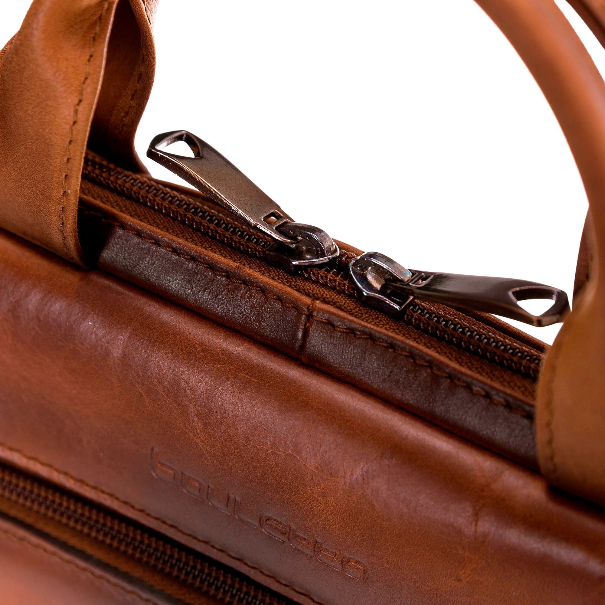 Geanta dimensiuni pana la 16 inch, MacBook Pro 16, MacBook Pro 15, iPad Pro 12.9 - Bouletta Apollo, piele moale naturala premium, cu manere si bareta de umar, Maro Burnished tan