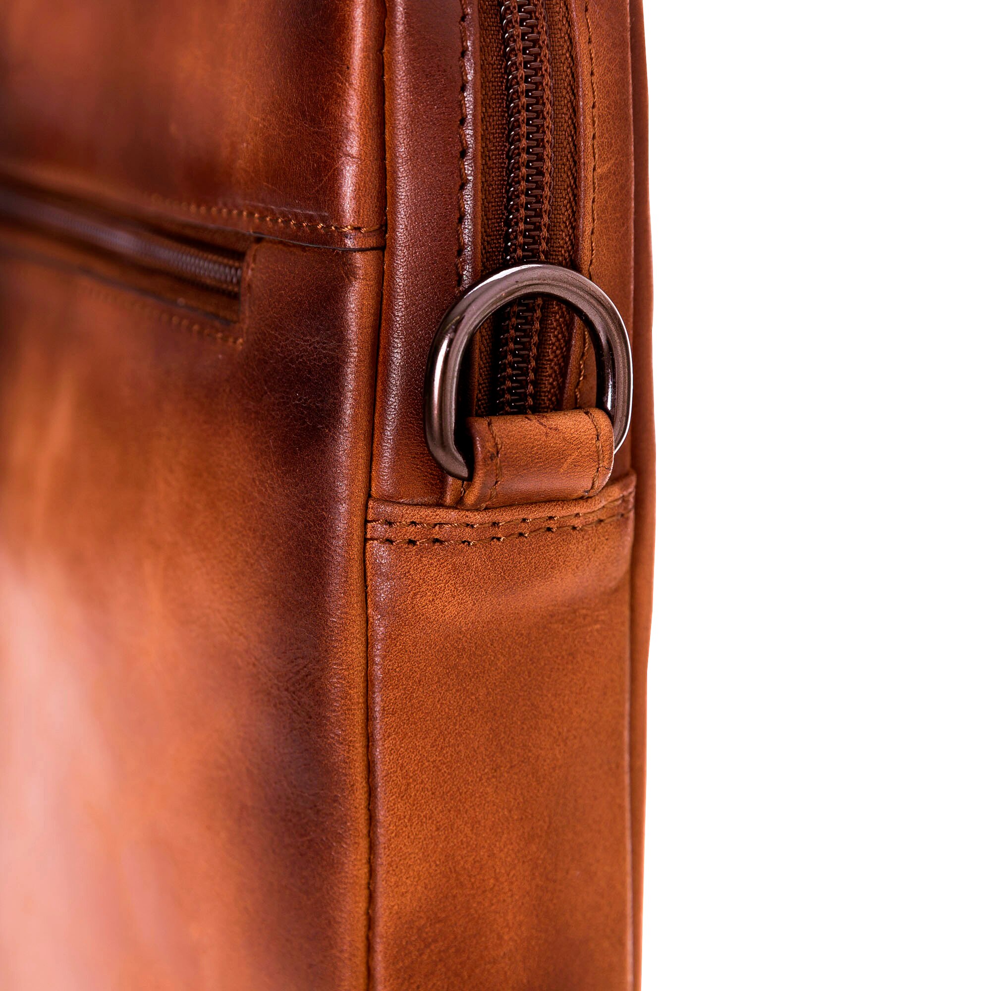 Geanta dimensiuni pana la 16 inch, MacBook Pro 16, MacBook Pro 15, iPad Pro 12.9 - Bouletta Apollo, piele moale naturala premium, cu manere si bareta de umar, Maro Burnished tan
