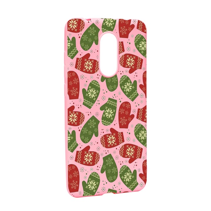 Husa de protectie Craciun, Christmas manus pentru Xiaomi Redmi 5, rezistenta la uzura, anti-alunecare, din silicon Premium, P352