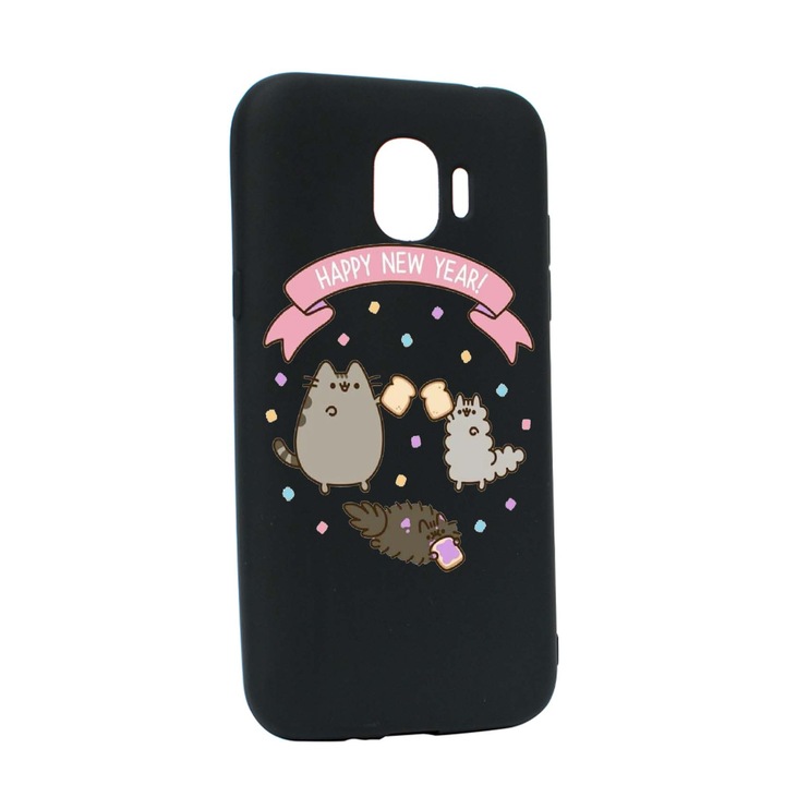 Husa de protectie Happy New Year pentru Samsung Galaxy J4 2018, rezistenta la uzura, anti-alunecare, din silicon Premium, B356