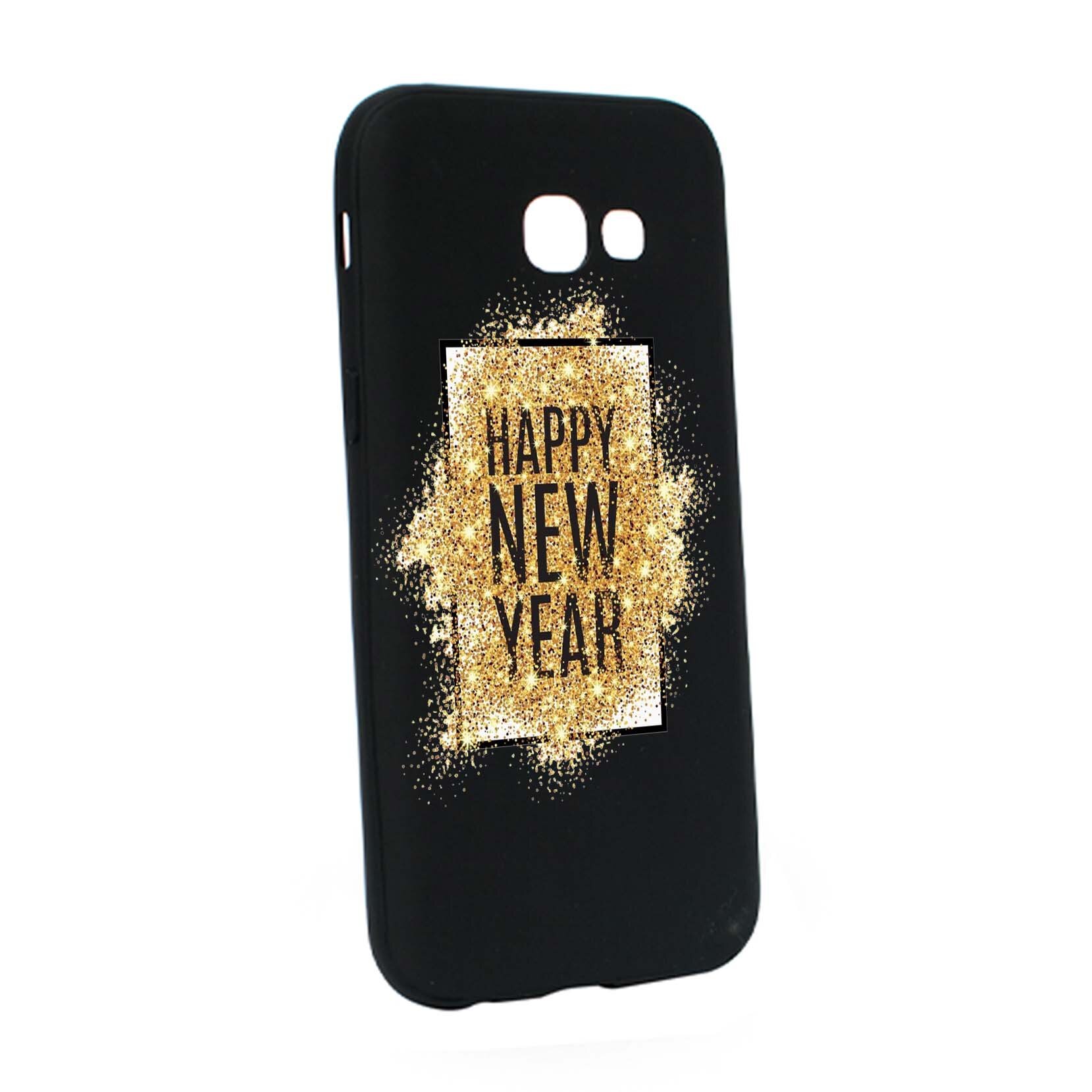 Husa de protectie Happy New Year pentru Samsung Galaxy A5 2017, rezistenta la uzura, anti-alunecare, din silicon Premium, B355
