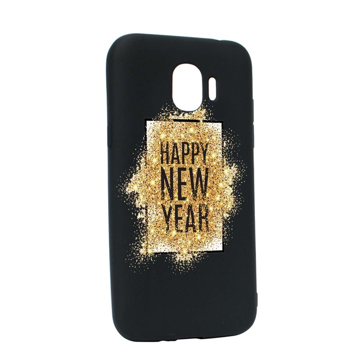 Husa de protectie Happy New Year pentru Samsung Galaxy J4 2018, rezistenta la uzura, anti-alunecare, din silicon Premium, B355