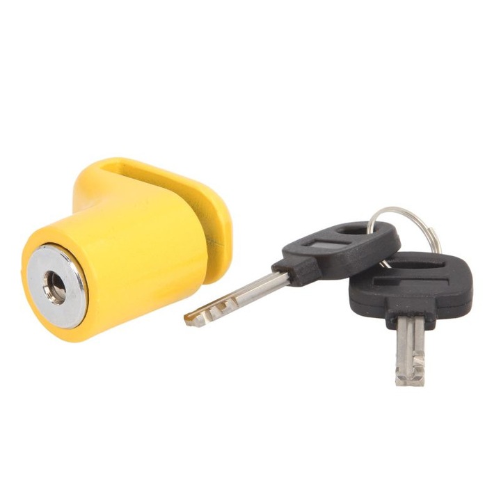 Antifurt bicicleta Vicma, Blocheaza roata, Otel/PVC, Galben