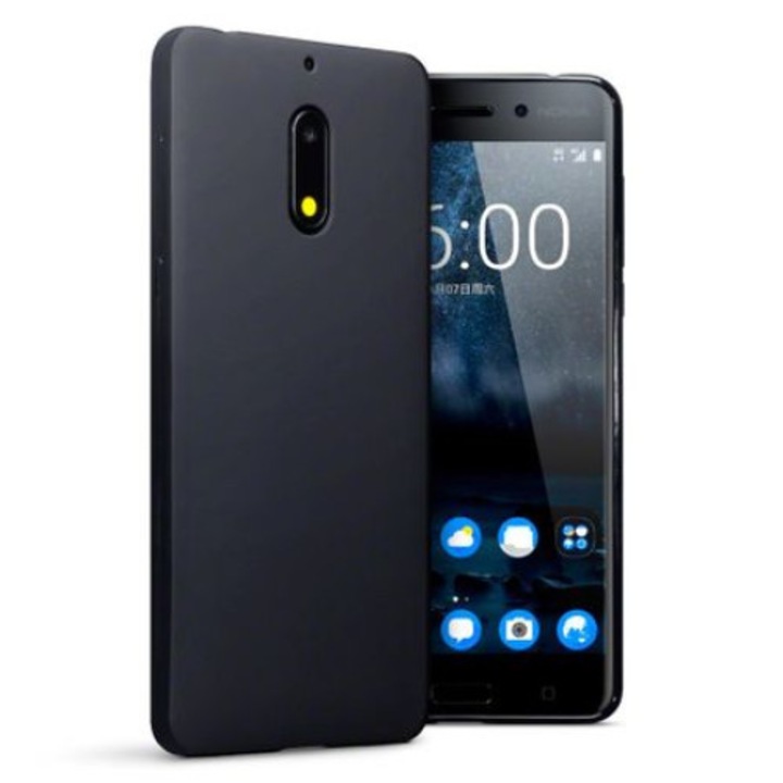 Матиран силиконов гръб за Nokia 3, кейс ултратънък, черен мат