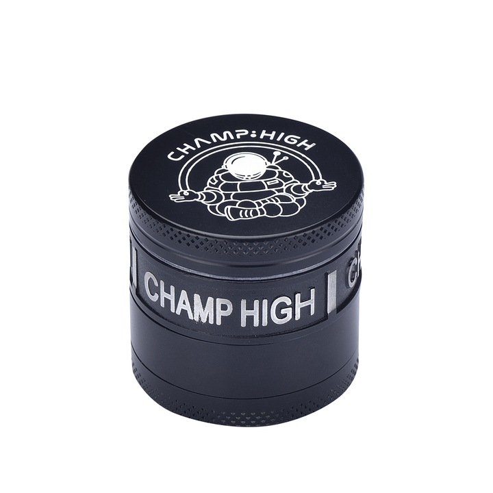 Grinder Champ - High Stamp Log Grid LION 40 mm, 4 parti - Black