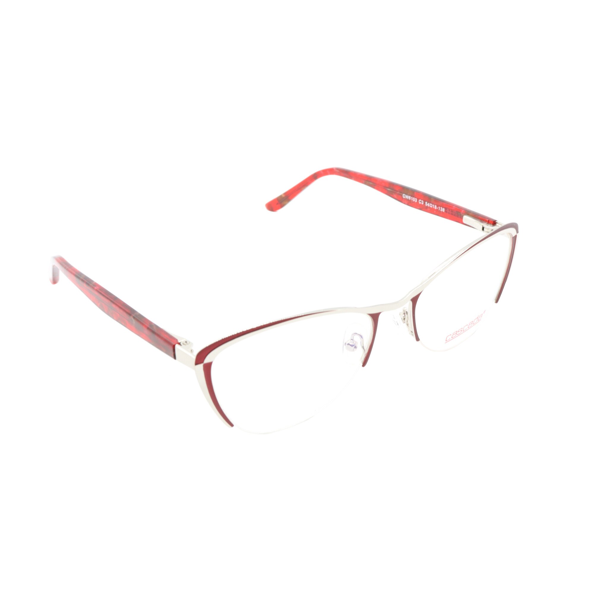 Rame ochelari de vedere, Cascada, Dama, CW6103, 54mm, Argintiu/Rosu