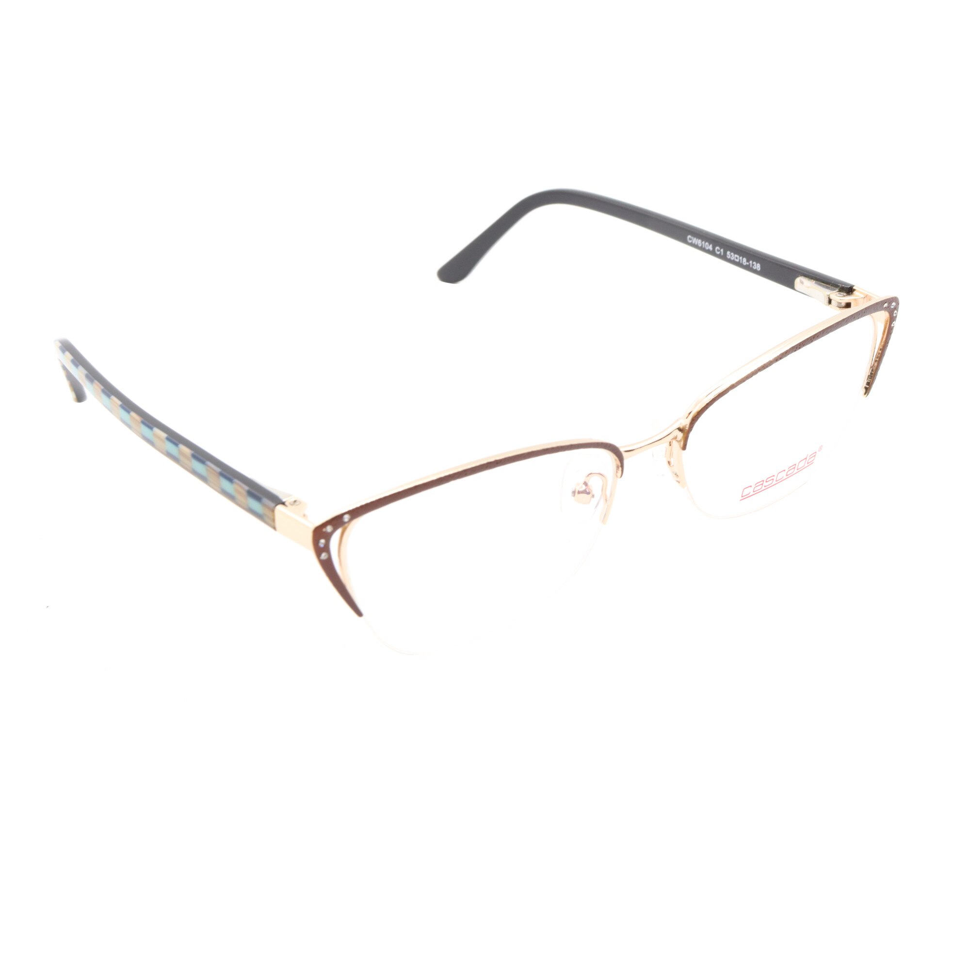 Rame ochelari de vedere, Cascada, Dama, CW6104, 53mm, Auriu/Maro